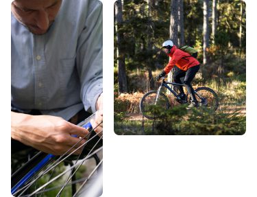 Man riding a bike